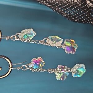 Iridescent Floral Drop Earrings